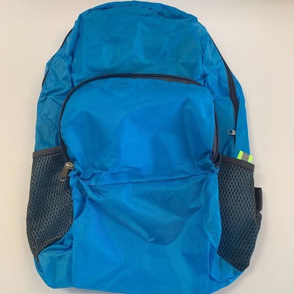 Foldable Waterproof Backpack-Gender Neutral - Blue - NWT - Picture 6 of 9